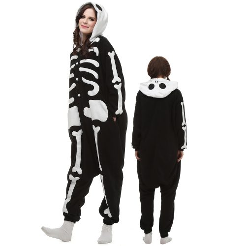 Fleece Mens Womens Skeleton Kigurumi Costume Onesie Pajamas